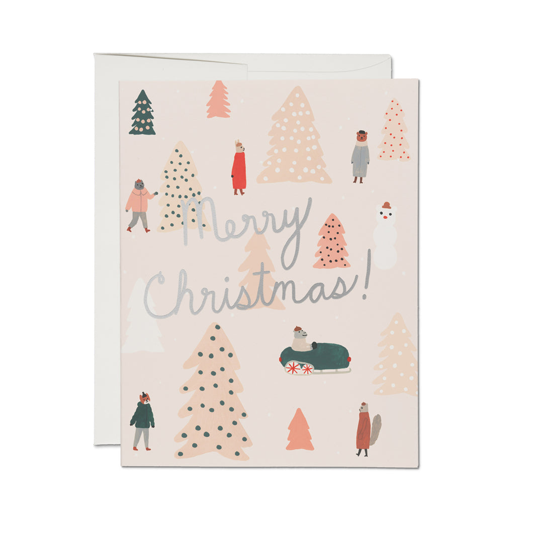 Merry Christmas Greetings Card by Kate Pugsley